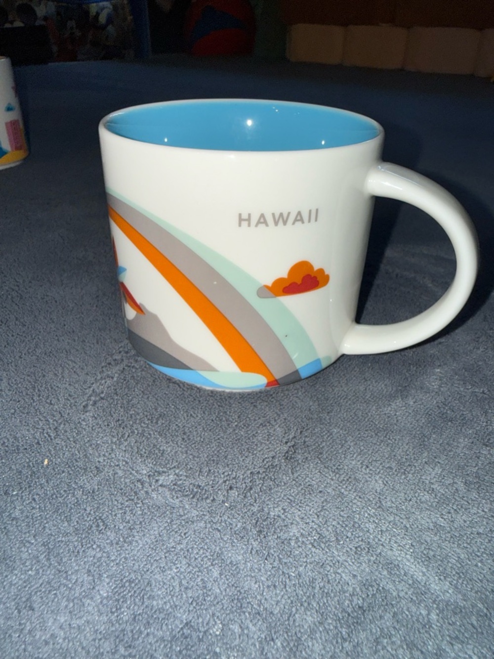 Starbucks Hawaii Mug in White with Blue Interior and Orange Accents (3 for $35)
